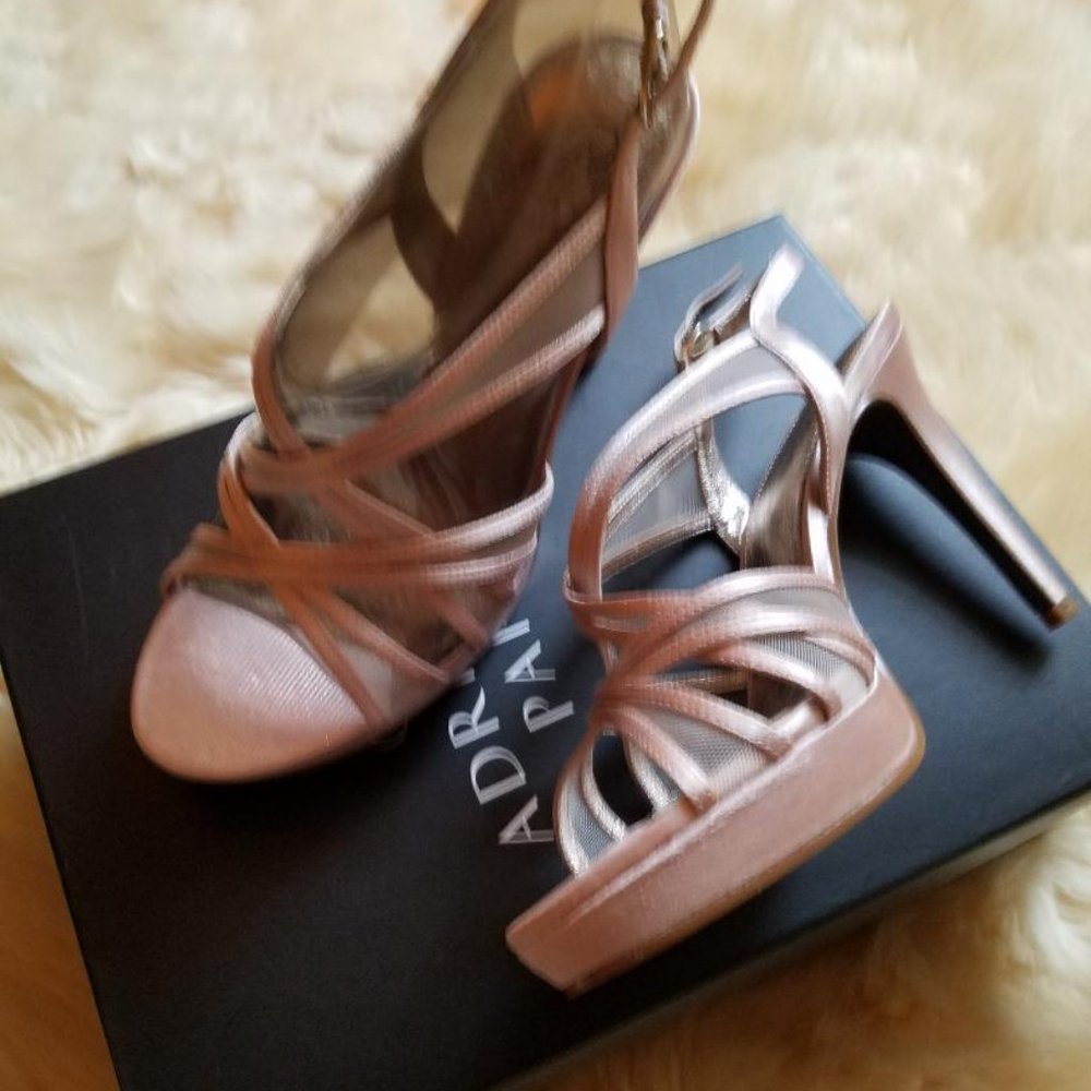 Adrianna Papell Satin dress sandal in shea satin (flesh/pink) Size 7.5